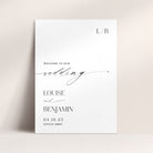 Modern Monogram Wedding Welcome Sign in White - Belgravia Collection, Elle Bee Design