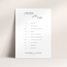 Modern Order of the Day Wedding Sign in White - Belmont Collection, Elle Bee Design