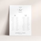 Modern Wedding Table Plan in White - Belmont Collection, Elle Bee Design
