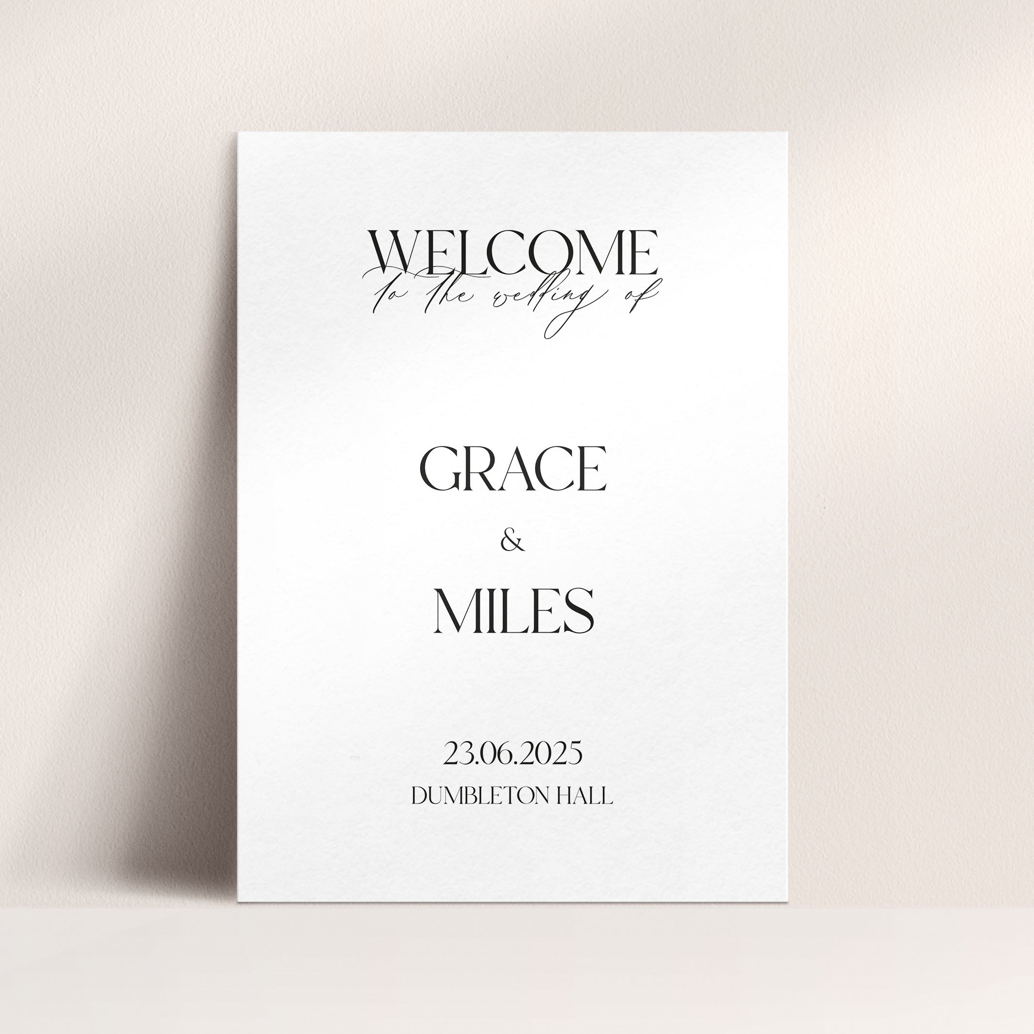 Contemporary Wedding Welcome Sign - Bond Street Collection, Elle Bee Design