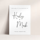Simple Modern Wedding Welcome Sign with Elegant Script in White - Chelsea Collection, Elle Bee Design