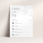 Modern Floral Wedding Order of the Day Sign in White - Clapham Collection, Elle Bee Design