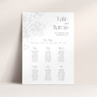 Modern Floral Wedding Seating Plan in White - Clapham Collection, Elle Bee Design