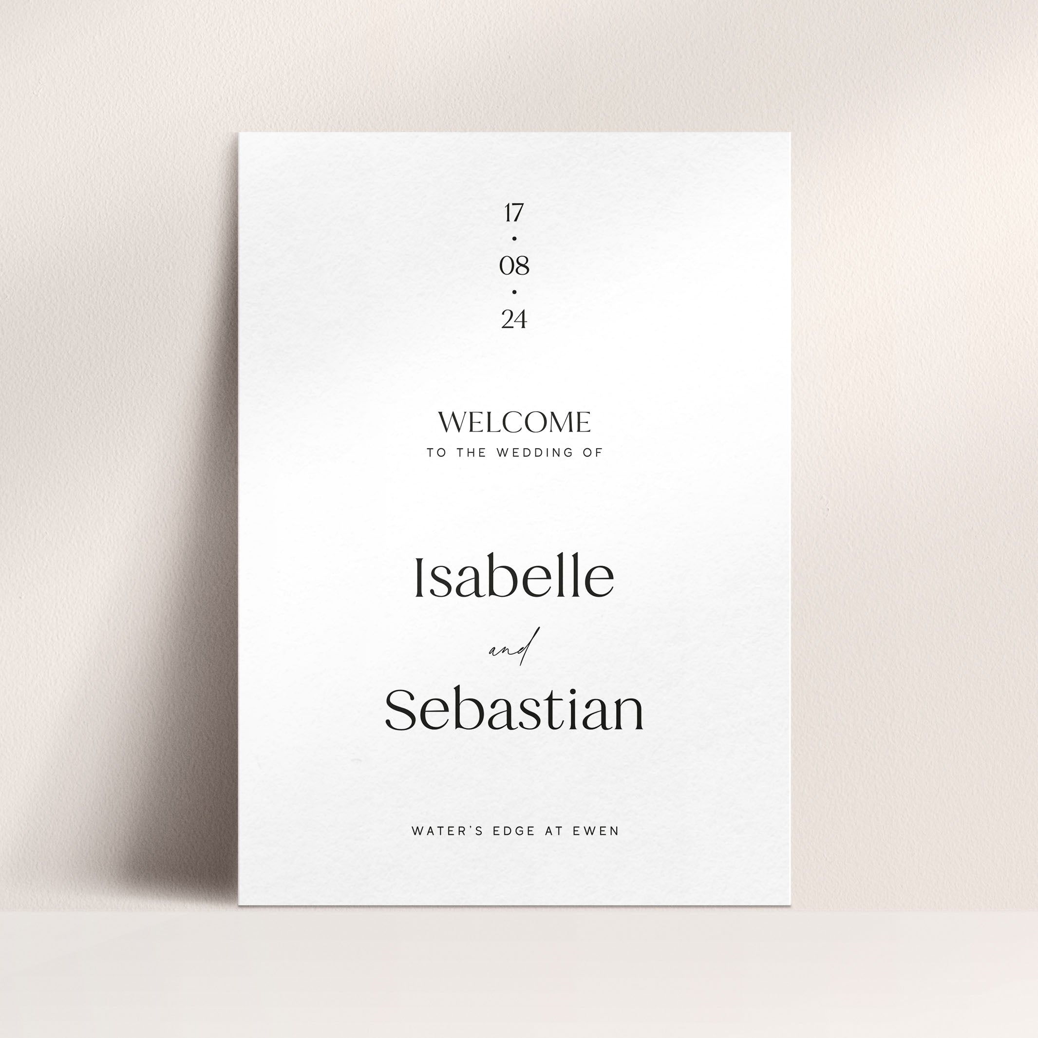 Elegant Classic Wedding Welcome Sign in White - Finsbury Collection, Elle Bee Design