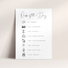 Modern Order of the Day Sign for Wedding in White - Kilburn Collection, Elle Bee design