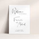Modern Script Wedding Welcome Sign in White - Kilburn Collection, Elle Bee Design