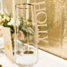 CHAMPAGNE GLASS WITH ACRYLIC CLIP ON GLASS CHARM