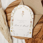 Arched Wildflower Wedding Card (ARC023)