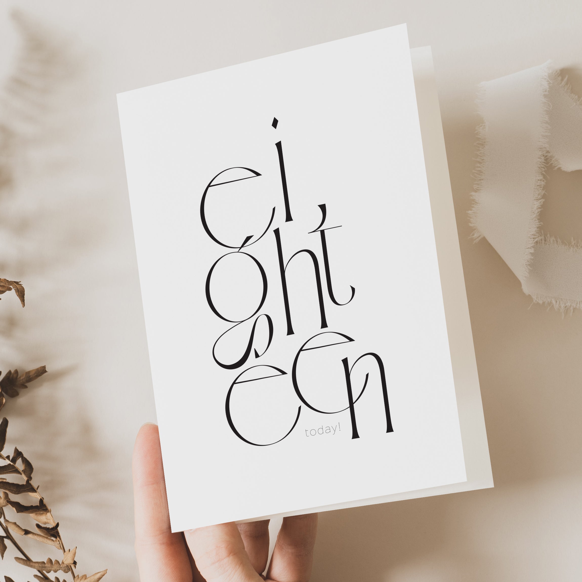 modern 18th birthday card