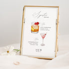 Illustrated Signature Drinks Sign for Wedding Reception