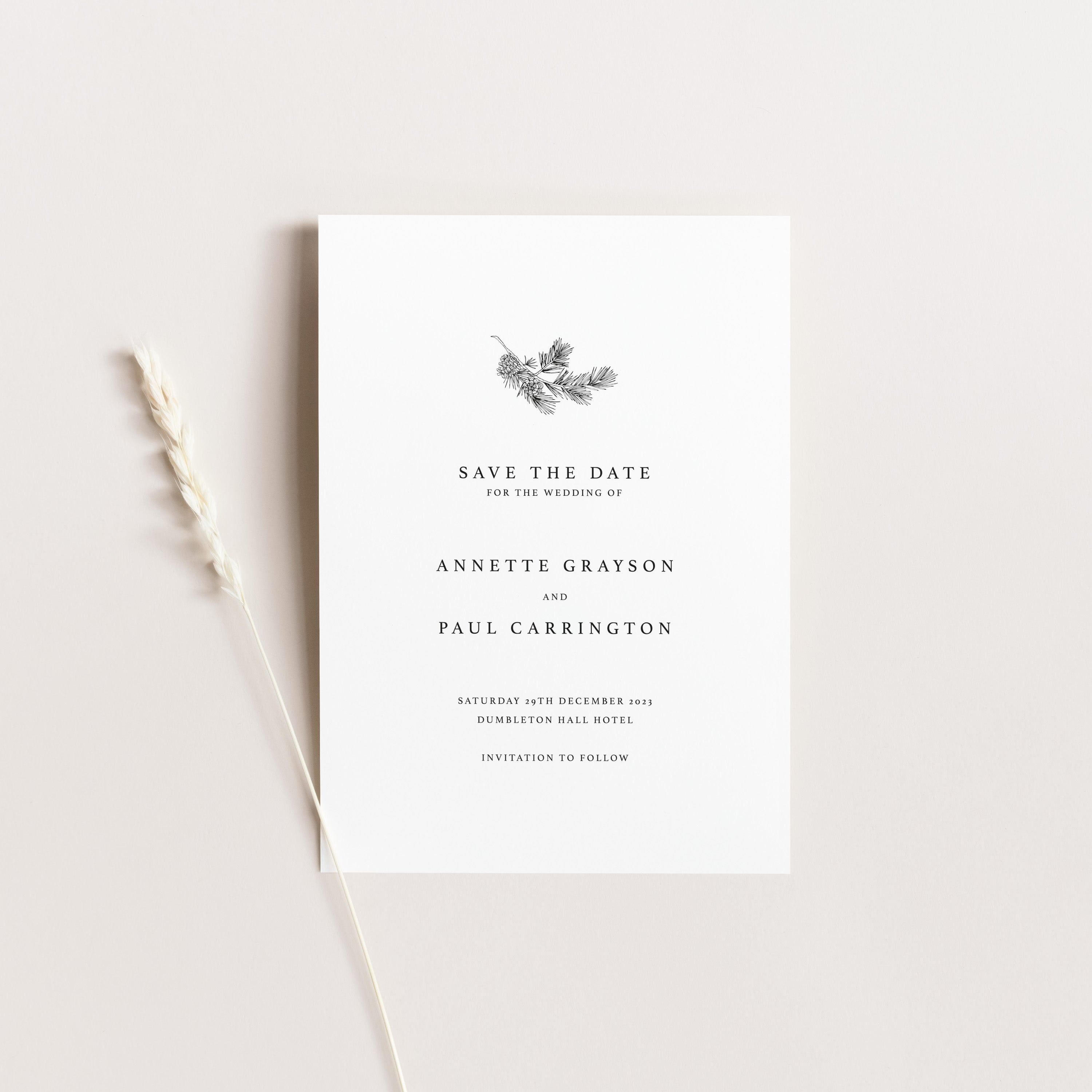 Winter Wedding Save the Date Card - Angel Collection, Elle Bee Design