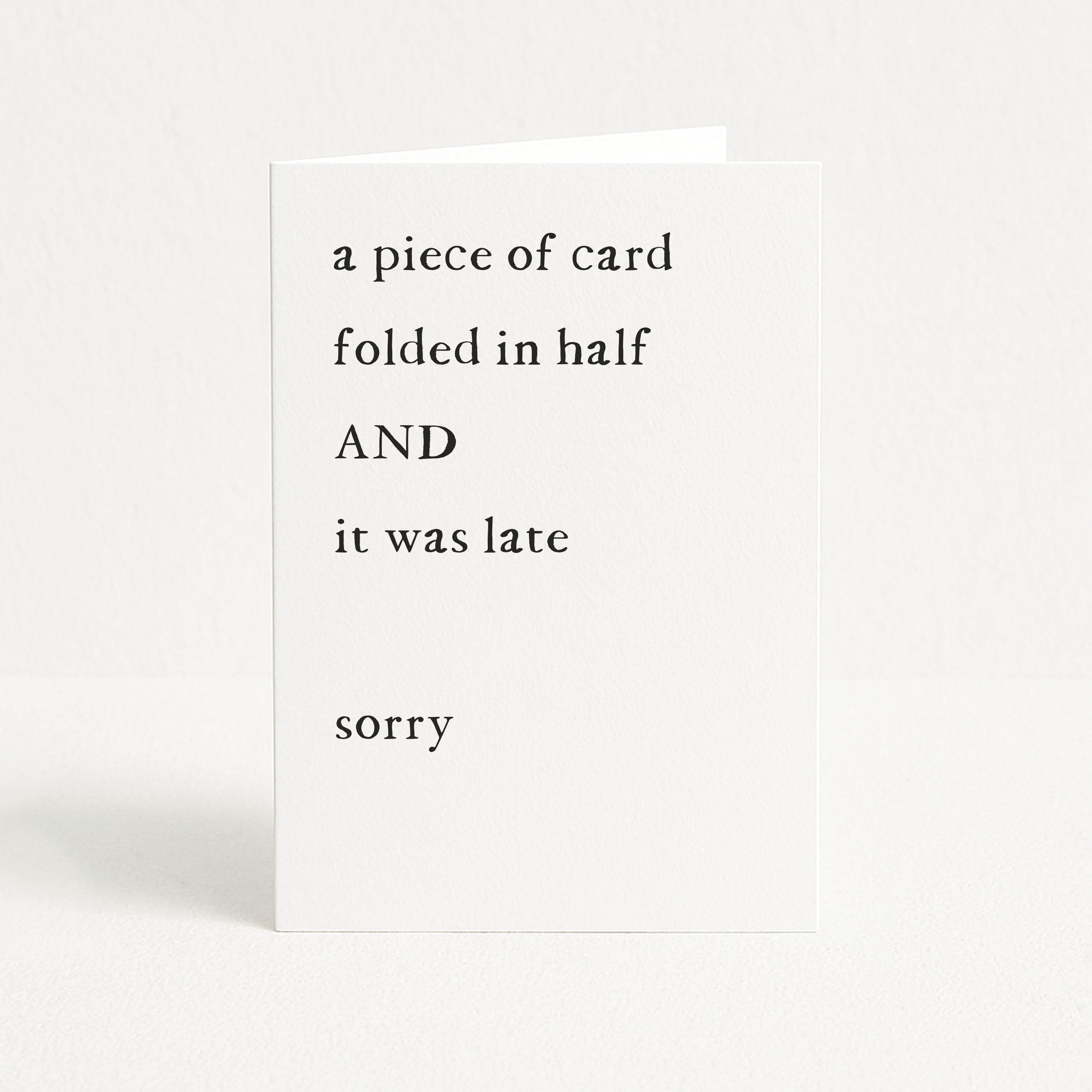 Funny belated birthday card