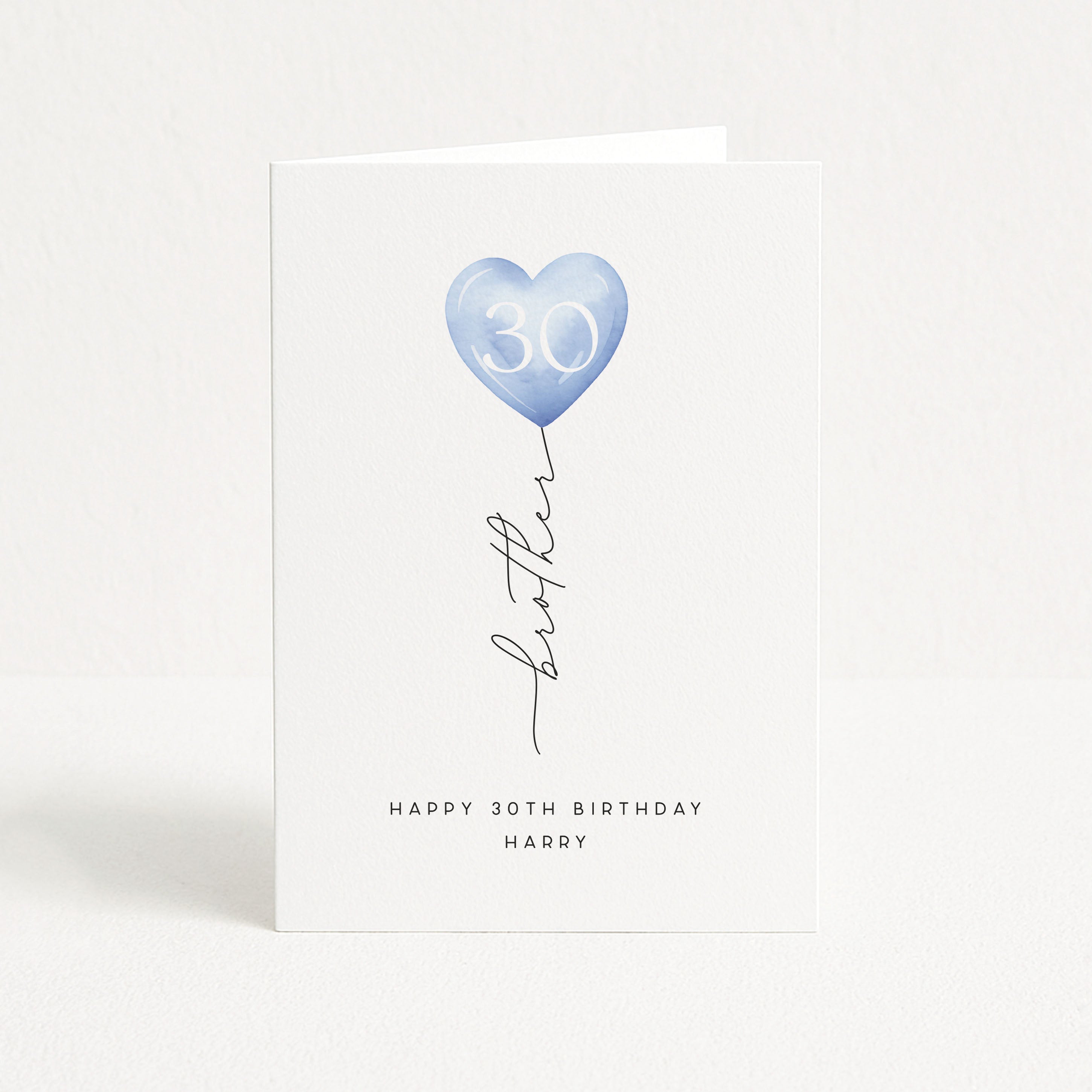 30th Balloon Personalised Birthday Card