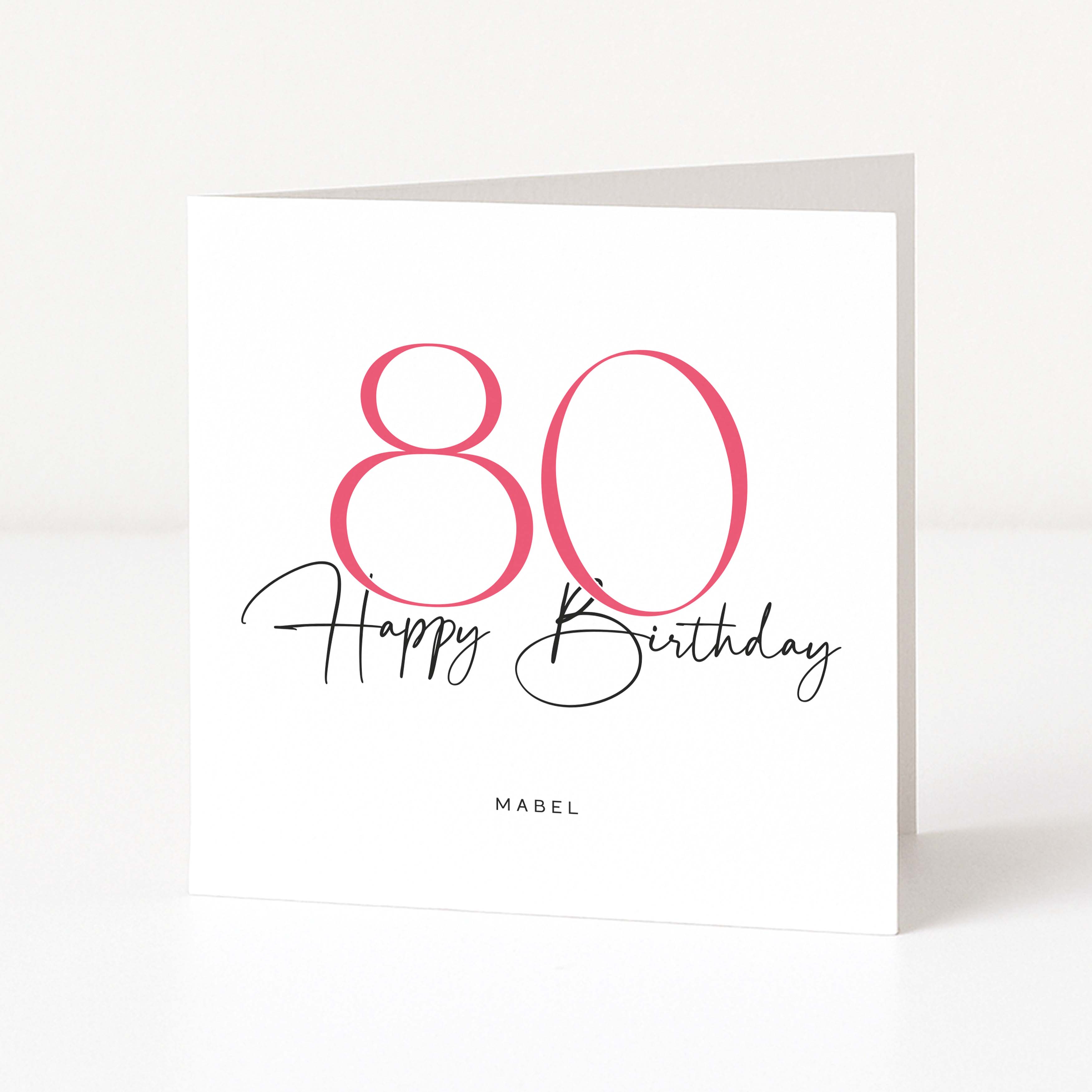 Personalised 80th Birthday Card for Her