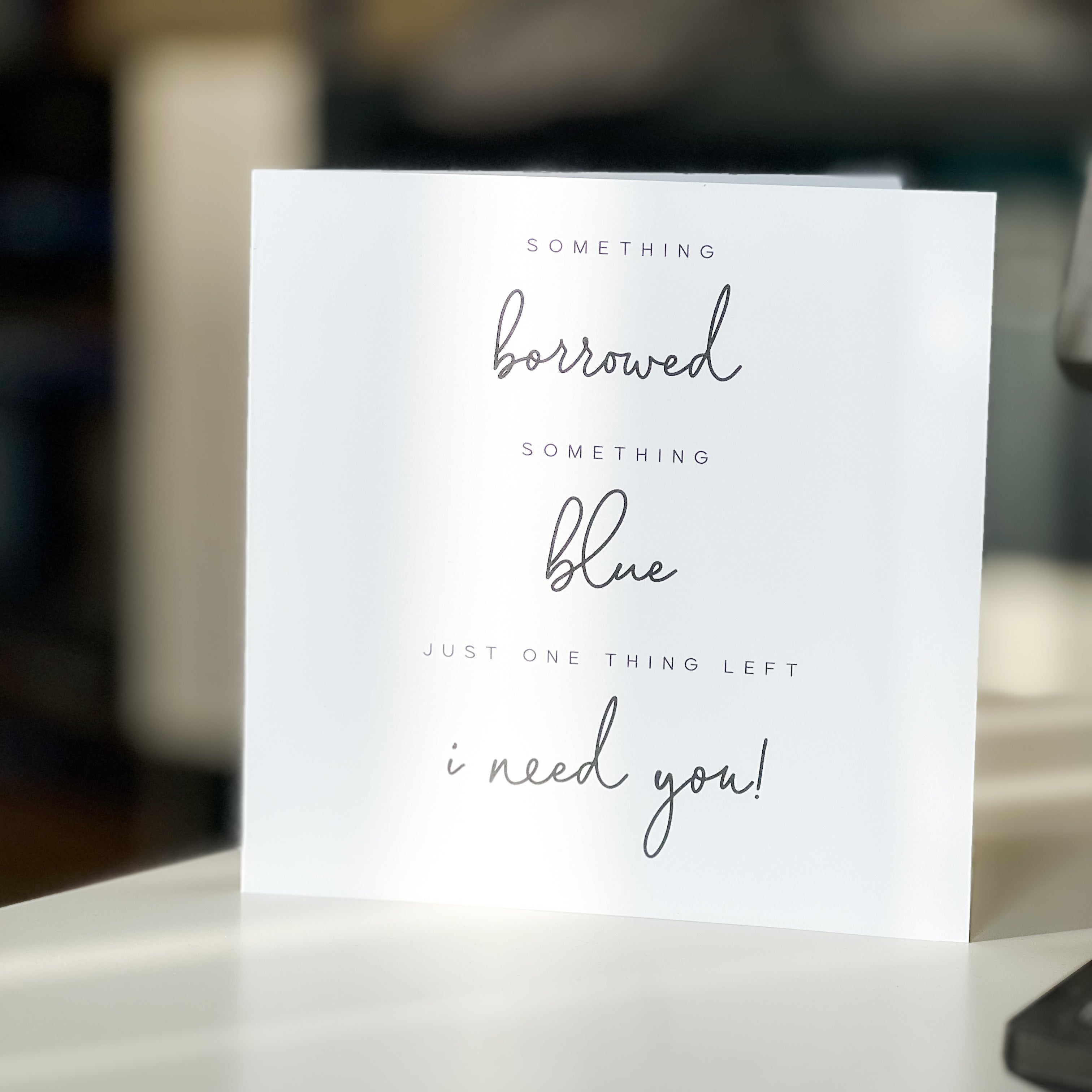 bridesmaid proposal card with poem and modern text combo