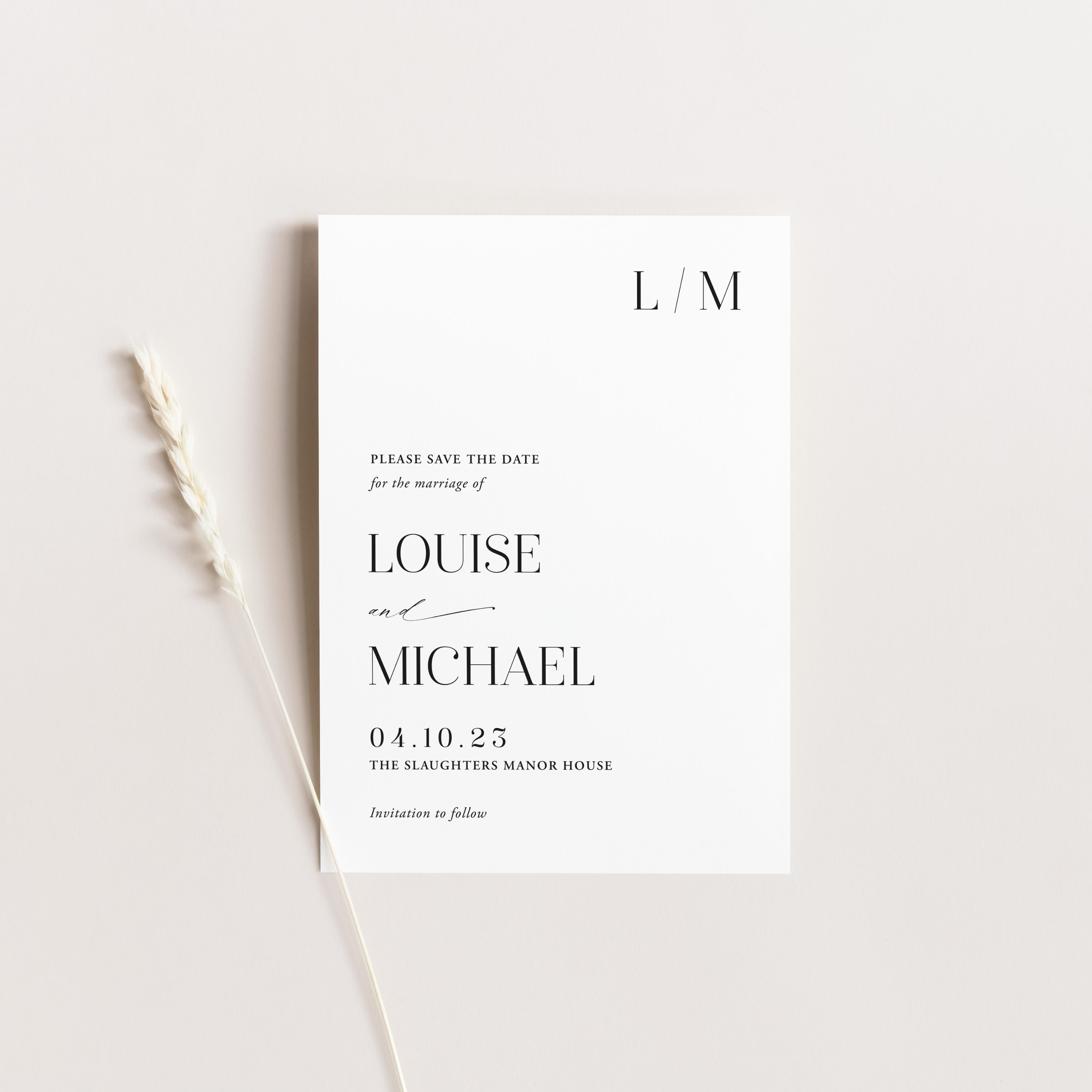 Stylish Monogram Save the Date Card - Belgravia Collection, Elle Bee Design