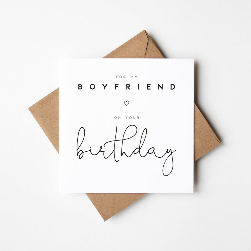 Modern Birthday Card for Boyfriend