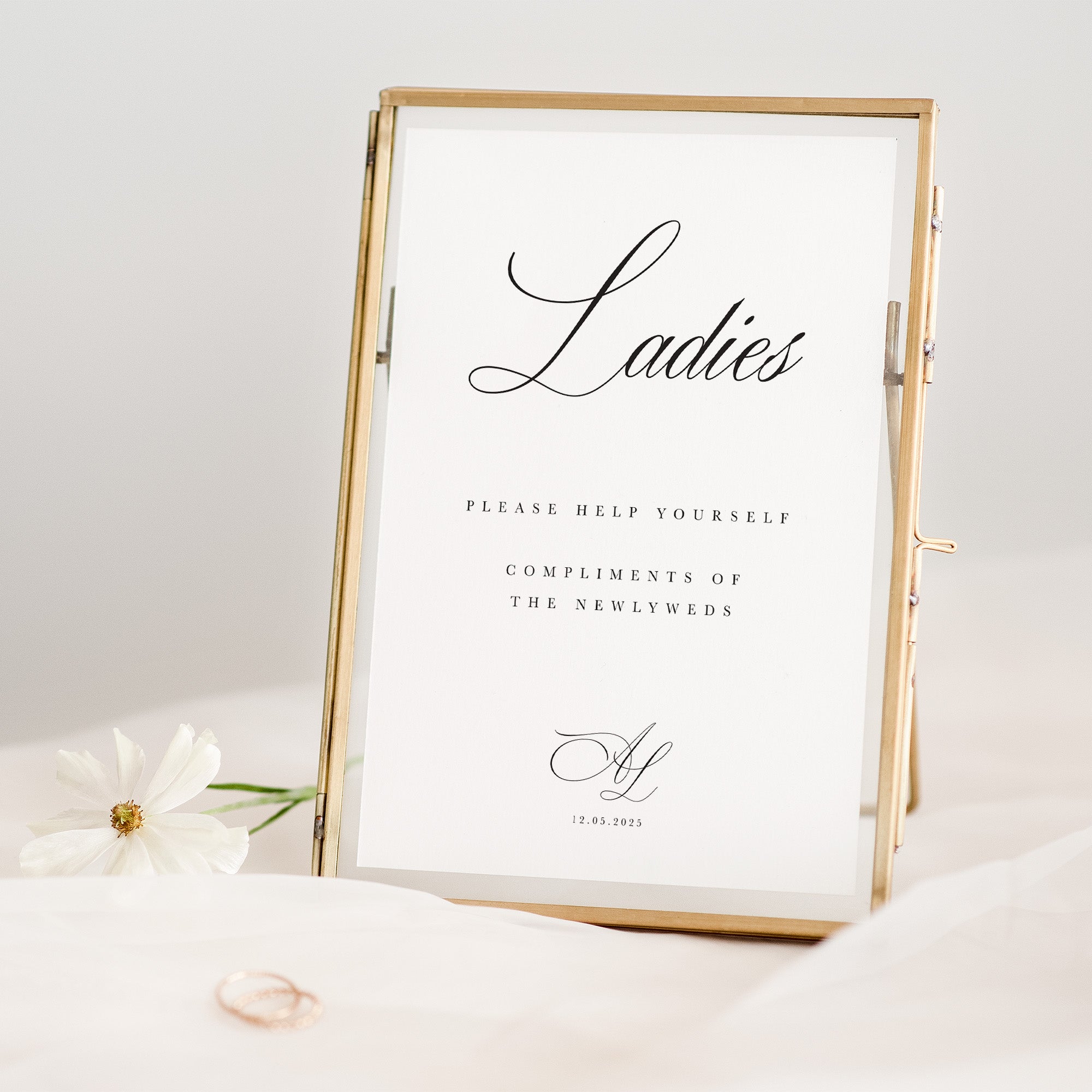 Ladies toiletries sign for wedding