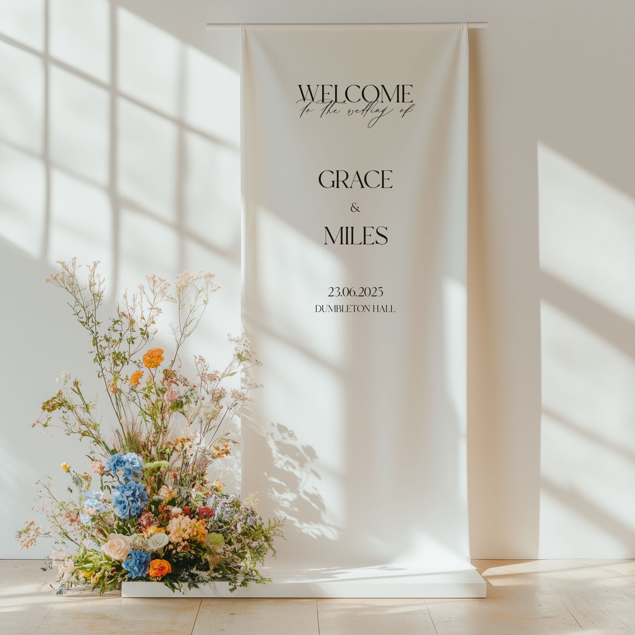 Cotton & Linen Welcome Sign for Wedding - Bond Street Collection, Elle Bee Design