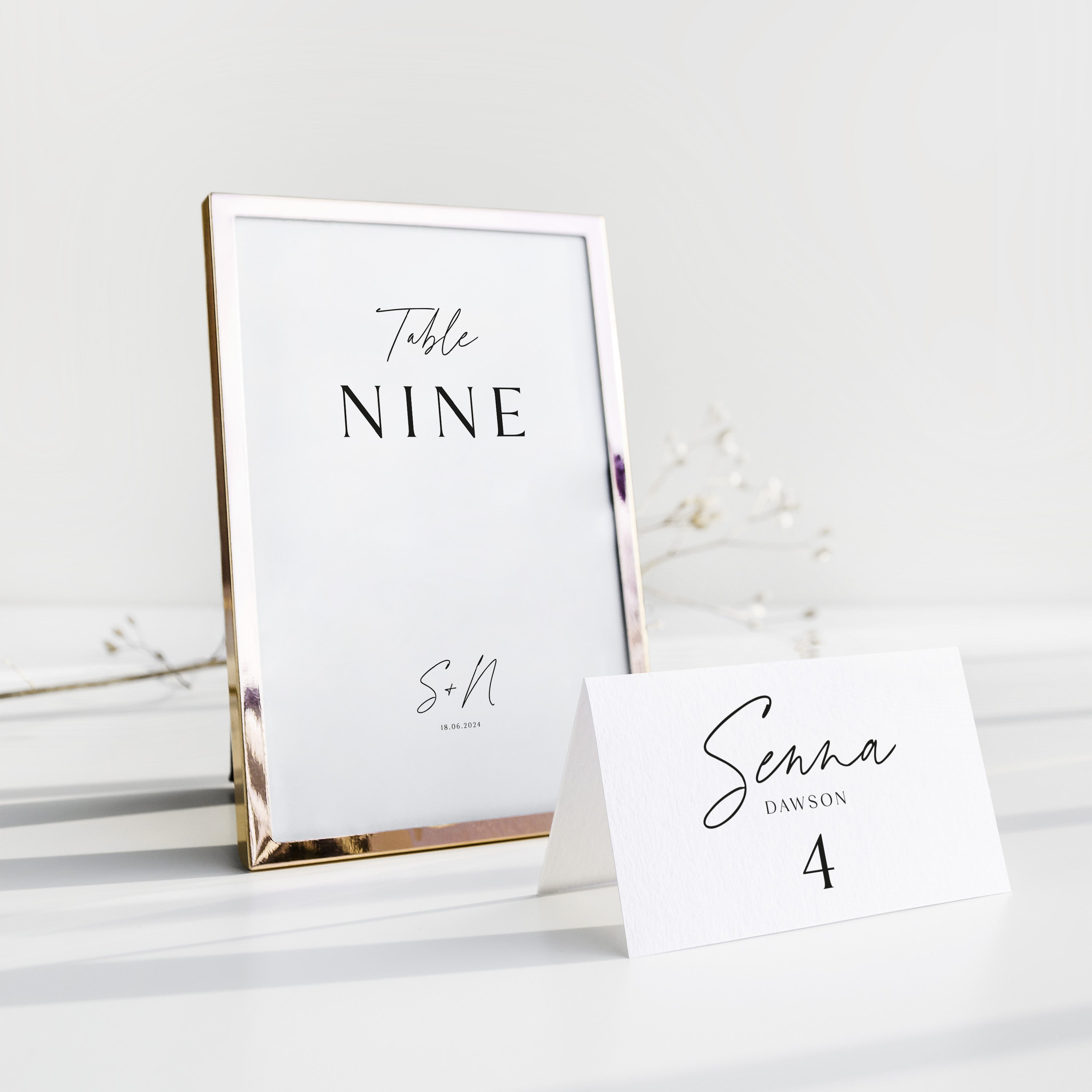 Simple Modern Wedding Table Numbers - Brentwood Collection, Elle Bee Design