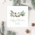 Floral Christmas Card for Grandmother on a white background with Christmas decorations