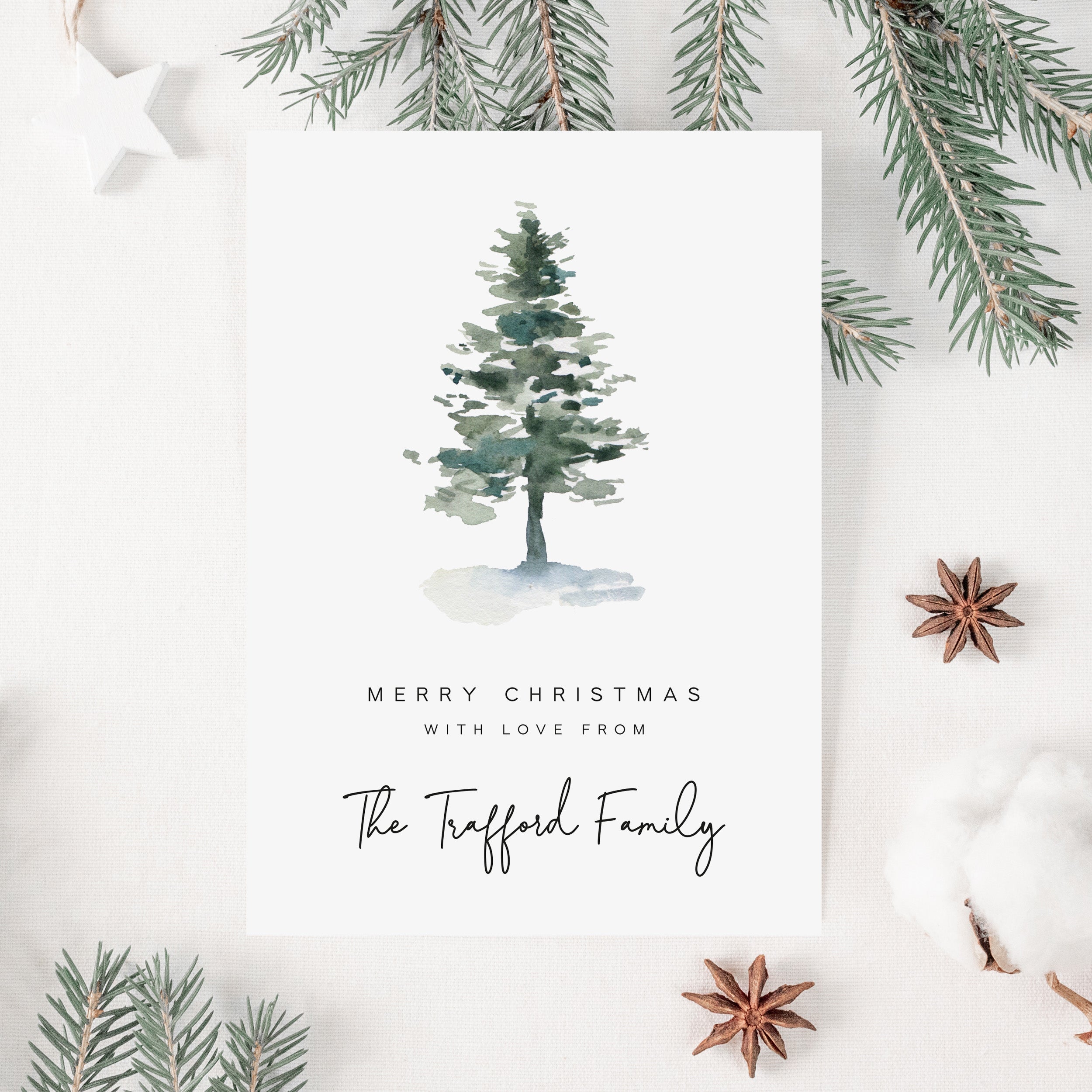 Christmas Tree Personalised Christmas Card Pack - Elle Bee Design