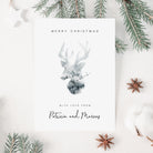 Watercolour Deer Personalised Christmas Card Pack - Elle Bee Design