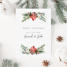 Poinsettia Personalised Christmas Card Pack - Elle Bee Design