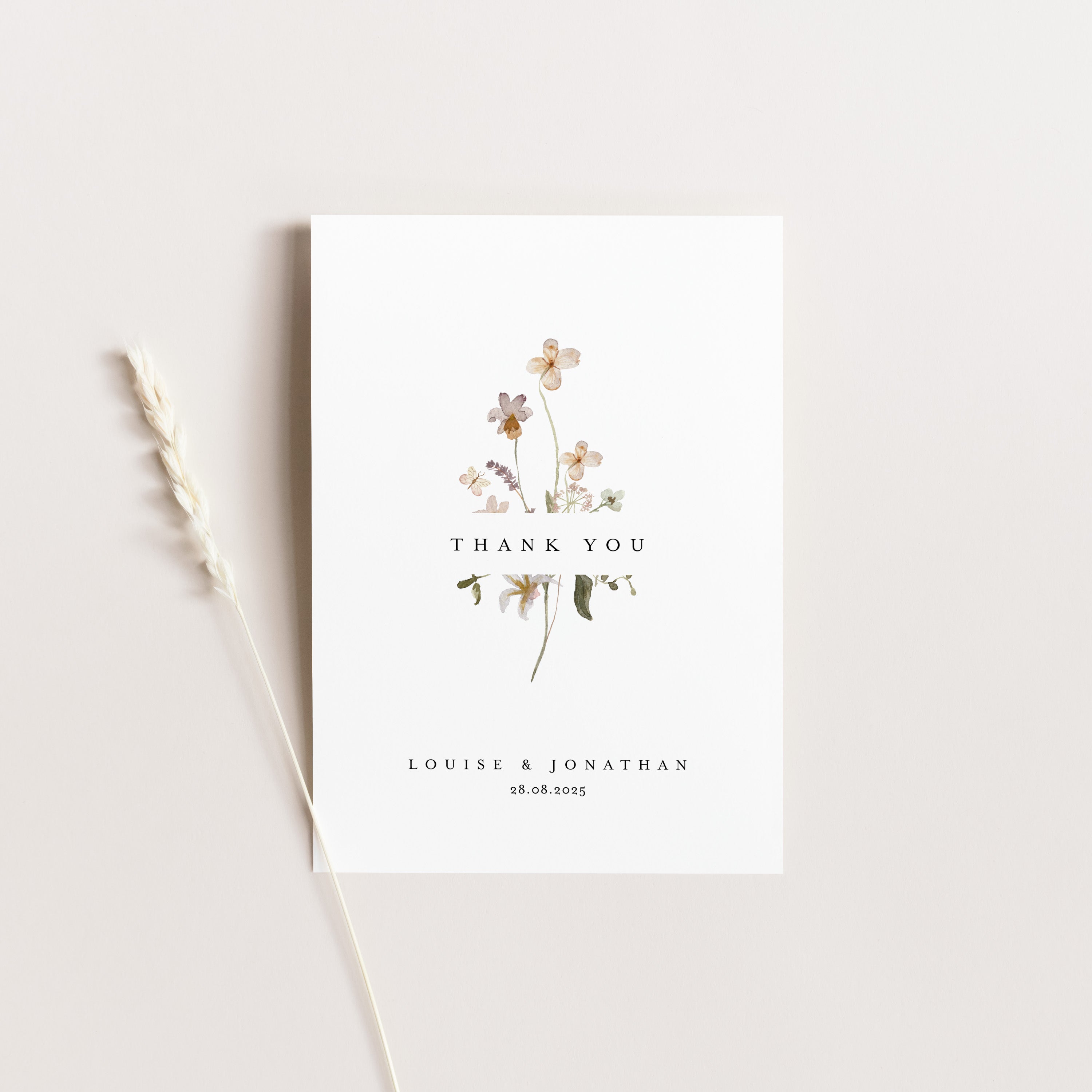 Wildflower Wedding Thank You Card - Charlbury Collection, Elle Bee Design