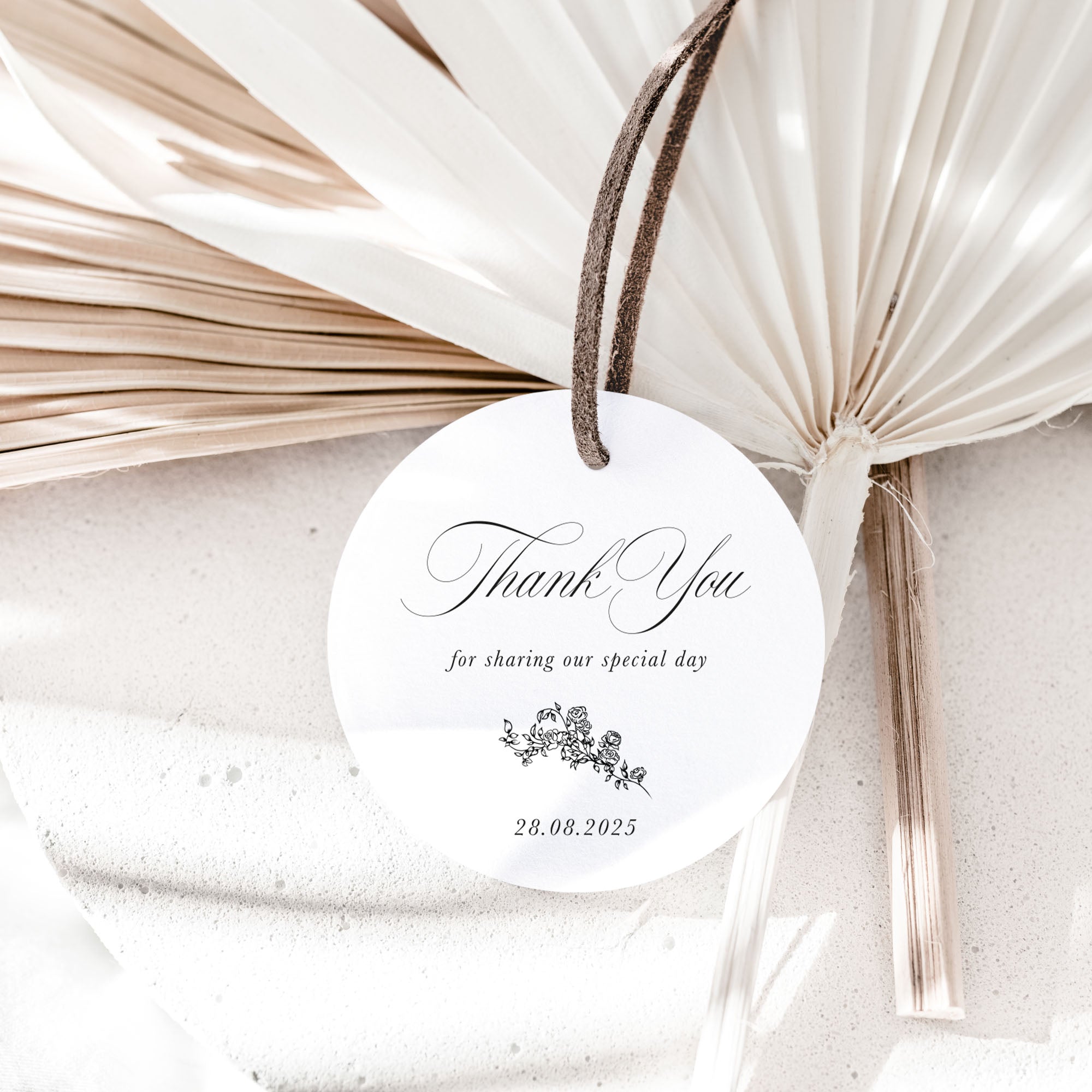 Wedding Favour Tag in Circle Shape - Charlotte Collection