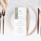 Traditional and Elegant Floral Wedding Menu Card with Sage Green Guest Tag - Charlotte Collection