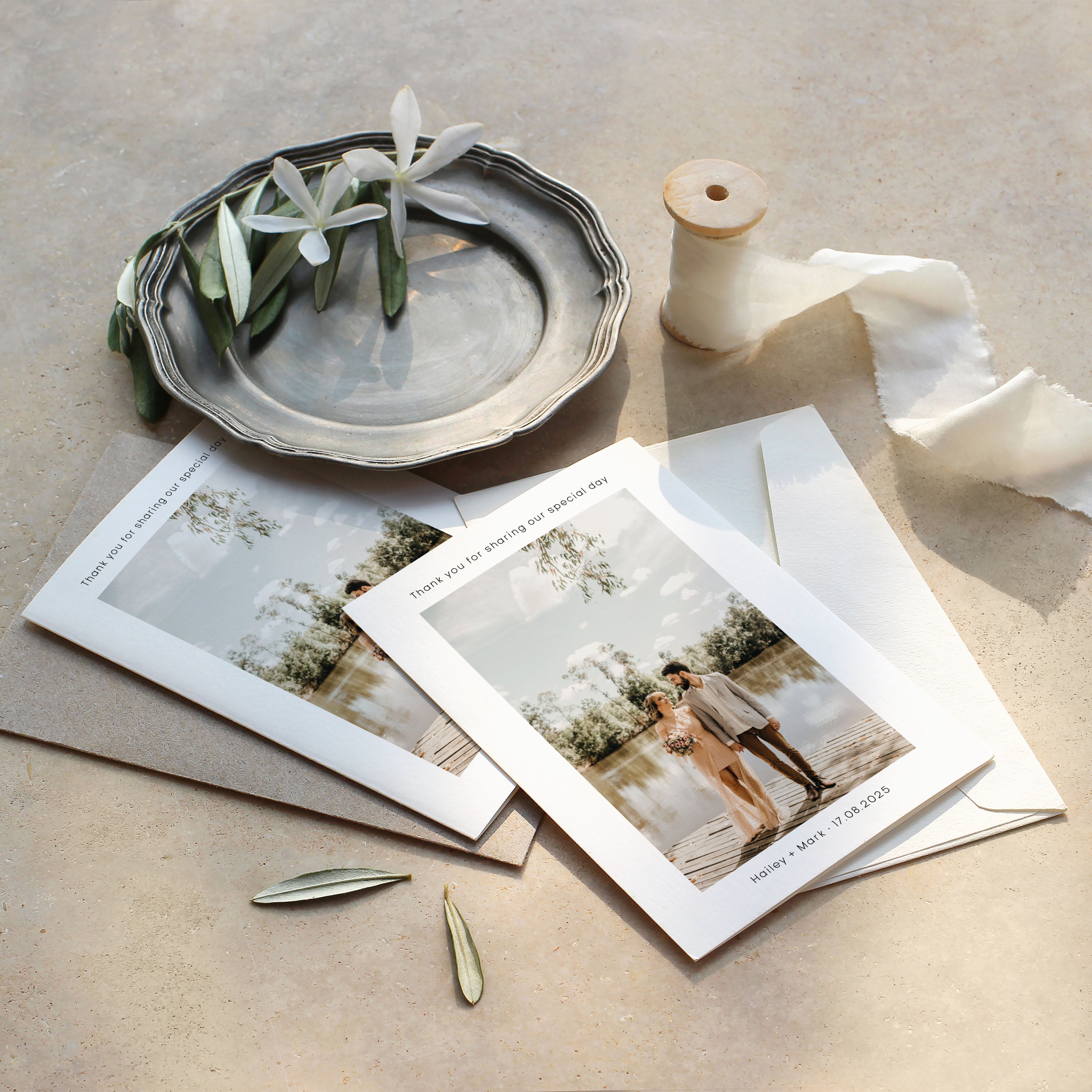 Modern Wedding Photo Thank You Card - Chelsea Collection, Elle Bee Design