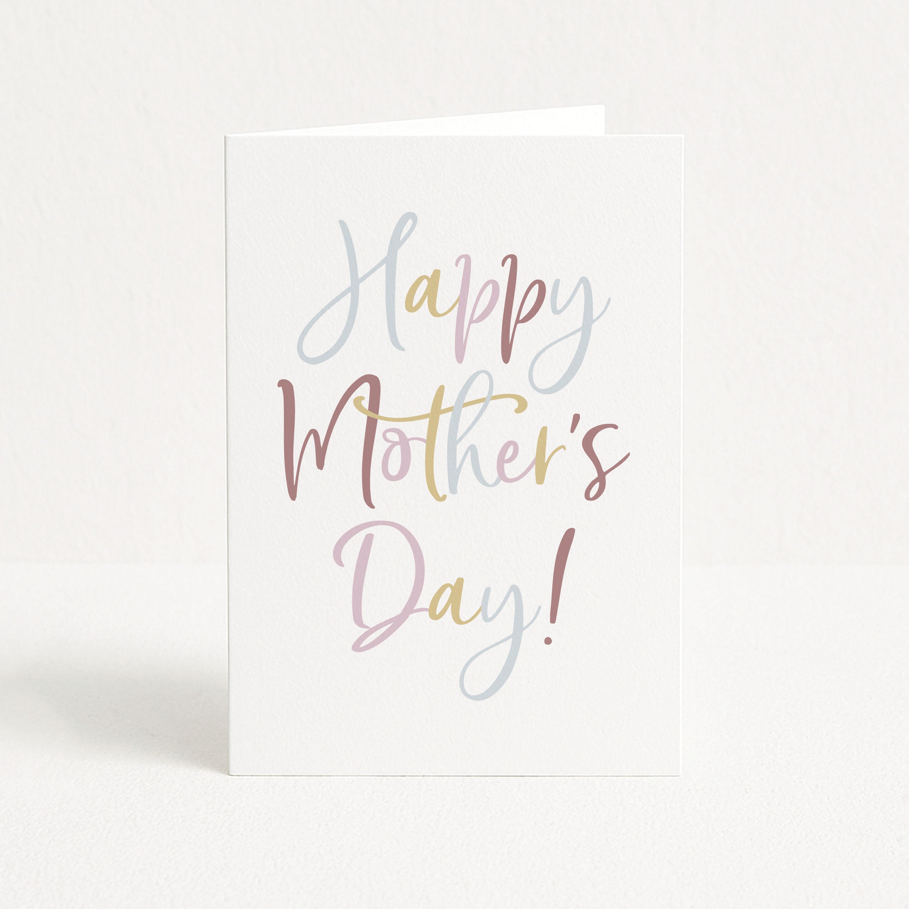 Card with 'Happy Mother's Day!' text on a white background