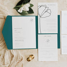 Abstract Floral Modern Pocketfold Wedding Invitation - Covent Garden Collection, Elle Bee Design