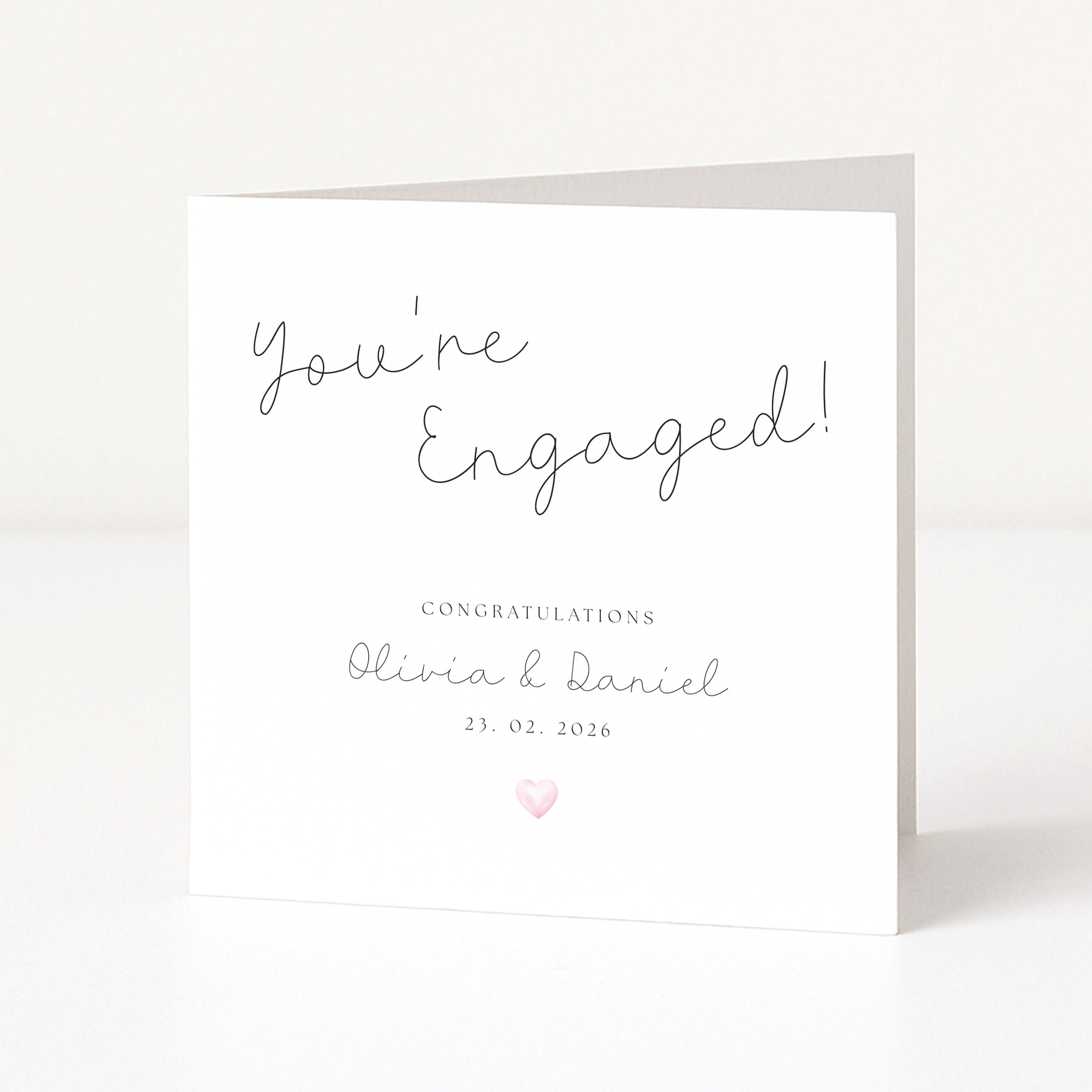 Personalised Engagement card with 'You're Engaged!' text on a white background