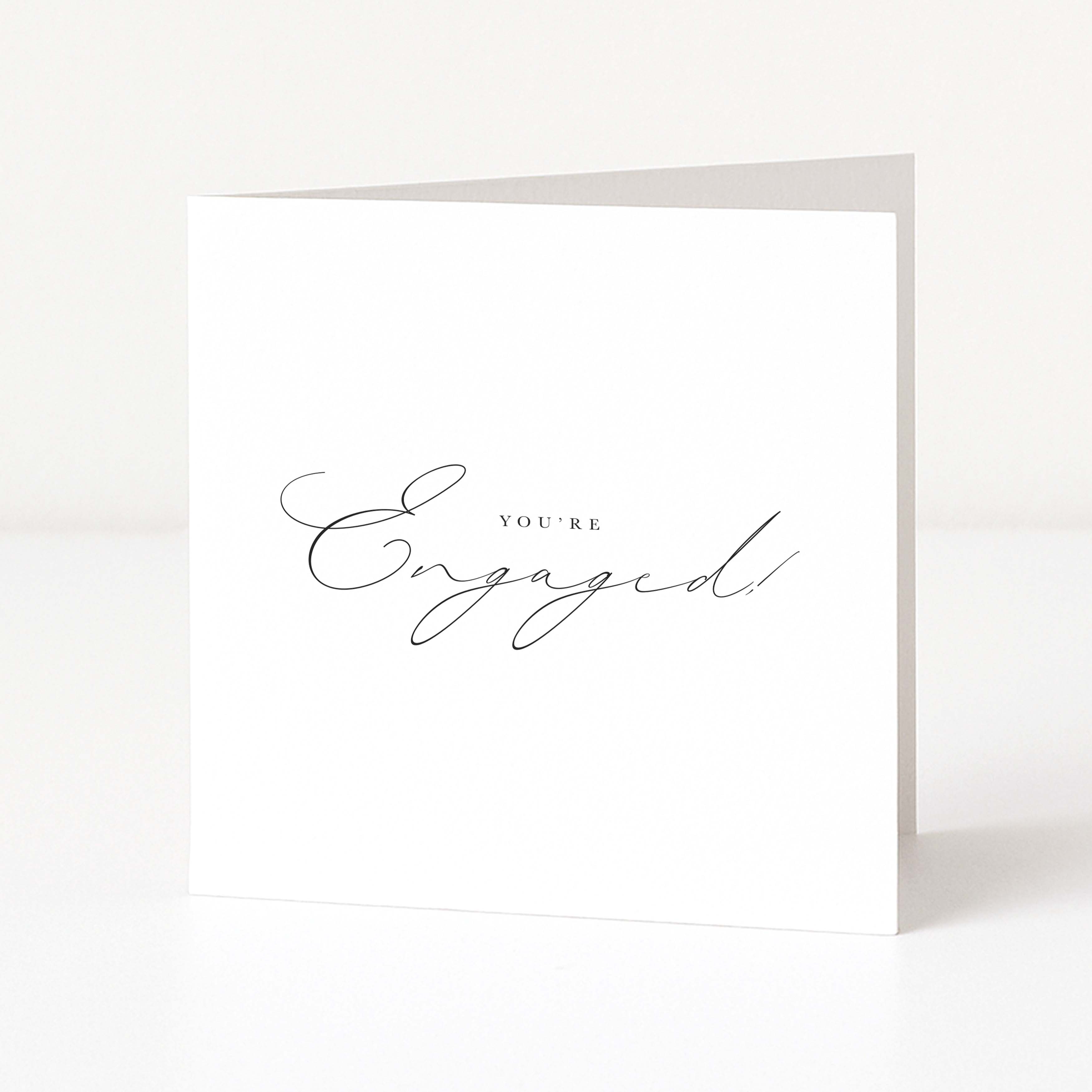 Greeting card with 'You're Engaged' text on a white background