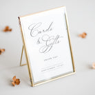 Elegant cards and gifts sign for wedding reception