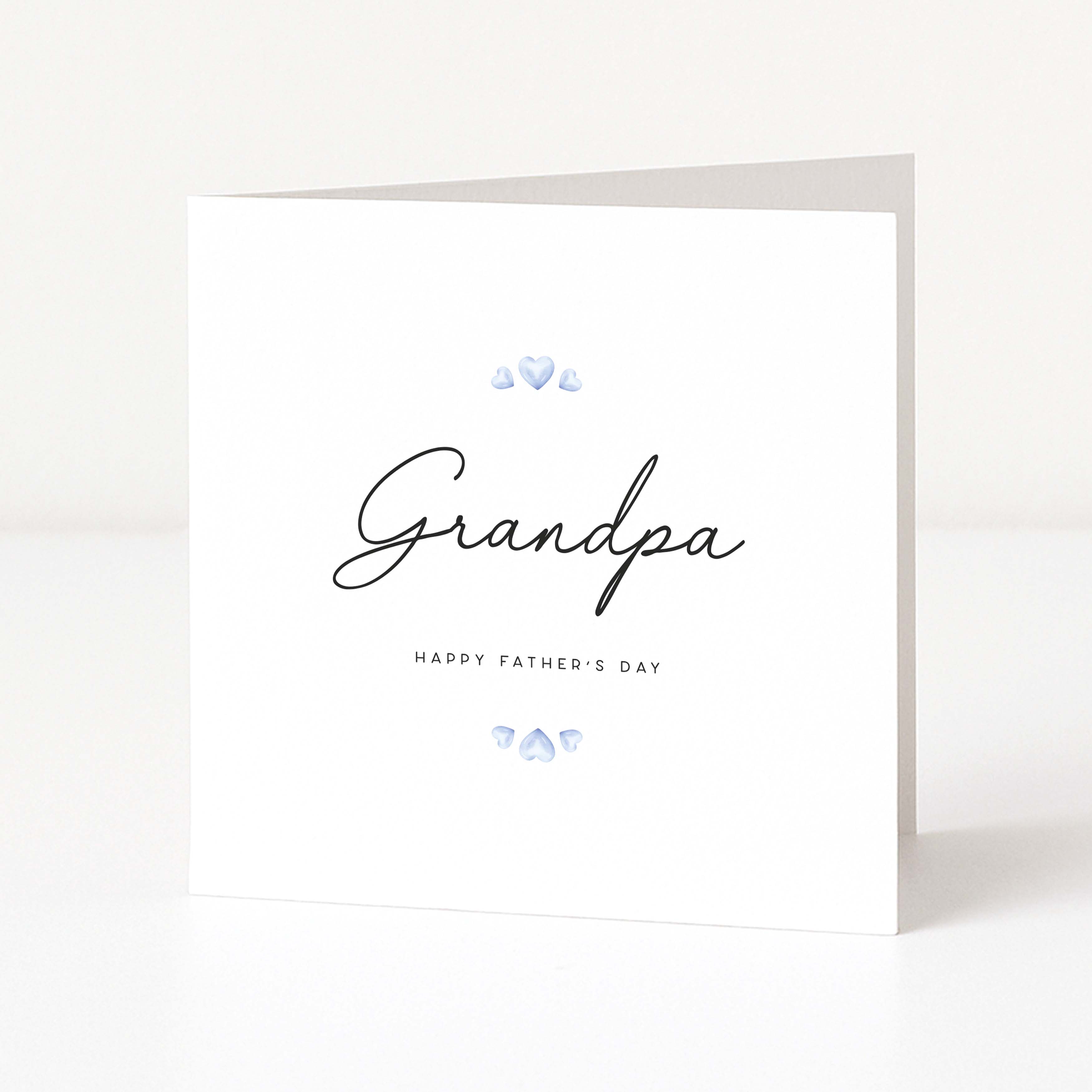Greeting card with 'Grandpa' and 'Happy Father's Day' text on a white background