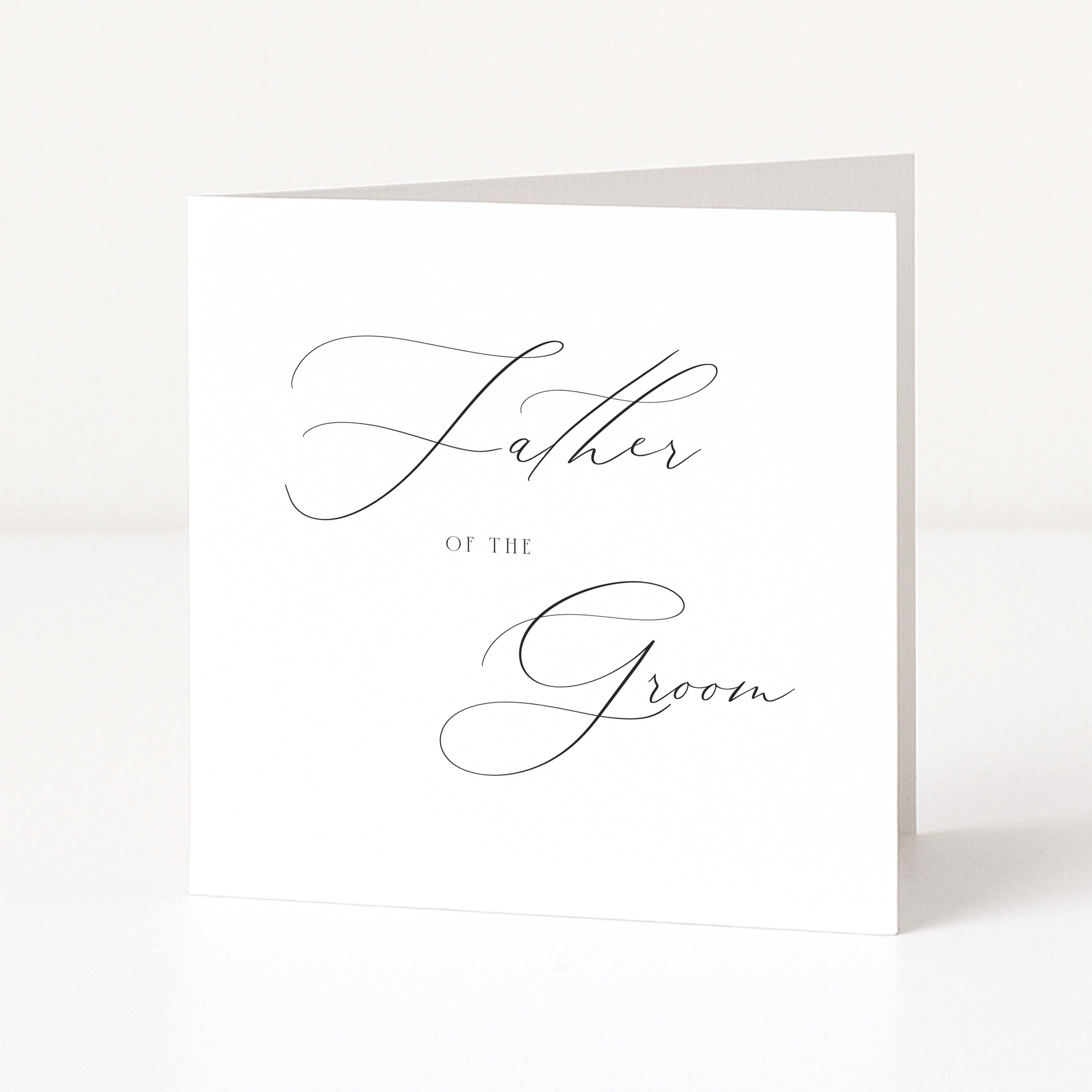 Greeting card with 'Father of the Groom' text on a white background