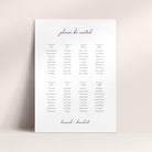 Modern Seating chart for a wedding or event on a white background