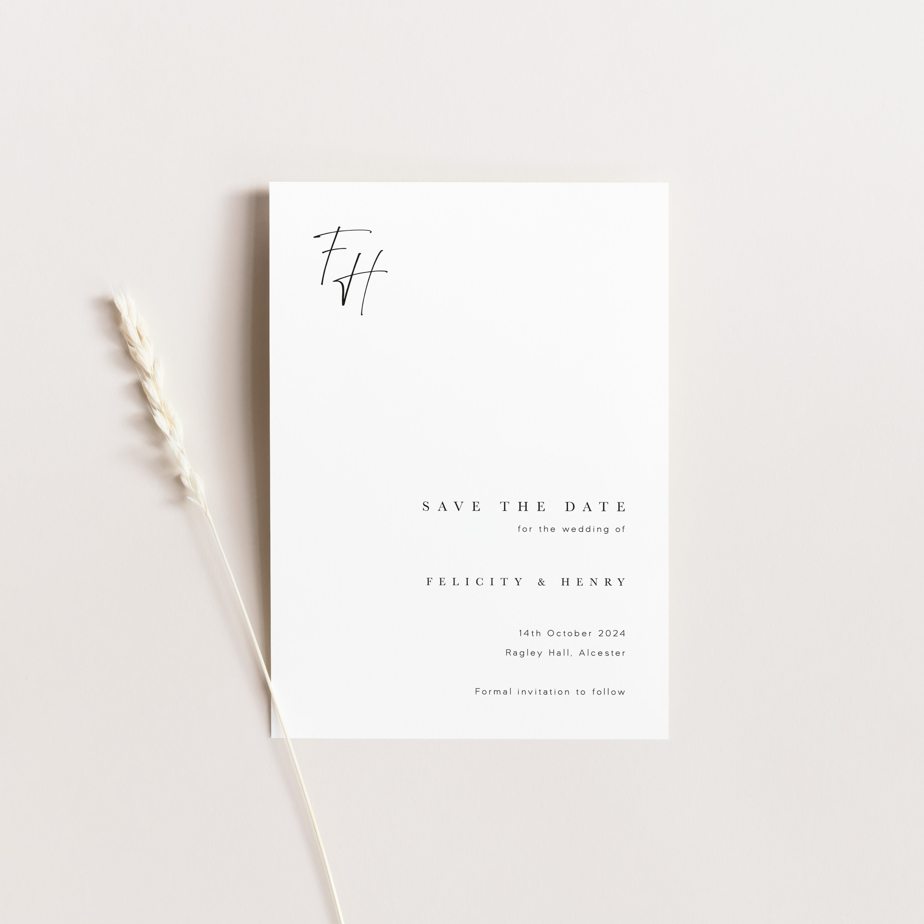 Modern Monogram Save the Date Card - Hatton Collection, Elle Bee Design