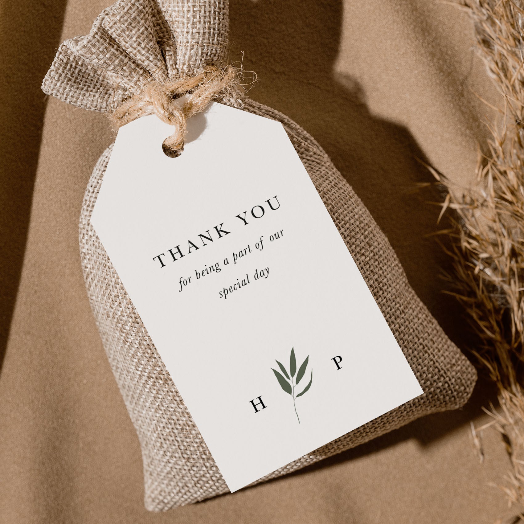 Botanical Wedding Favour Tag - Heather Collection, Elle Bee Design