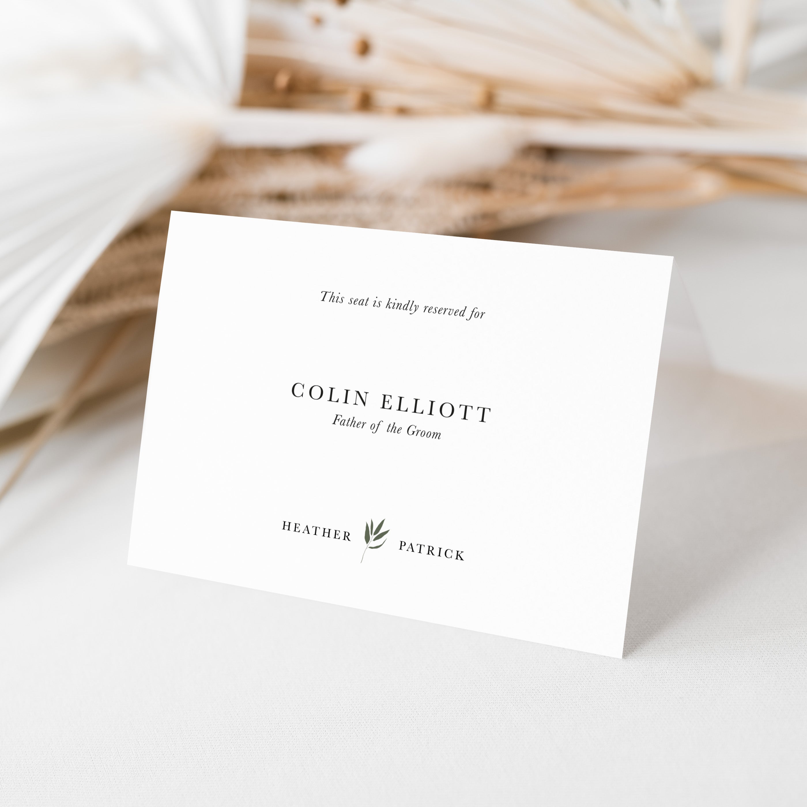 Wedding Seat Reservation Card - Heather Collection, Elle Bee Design