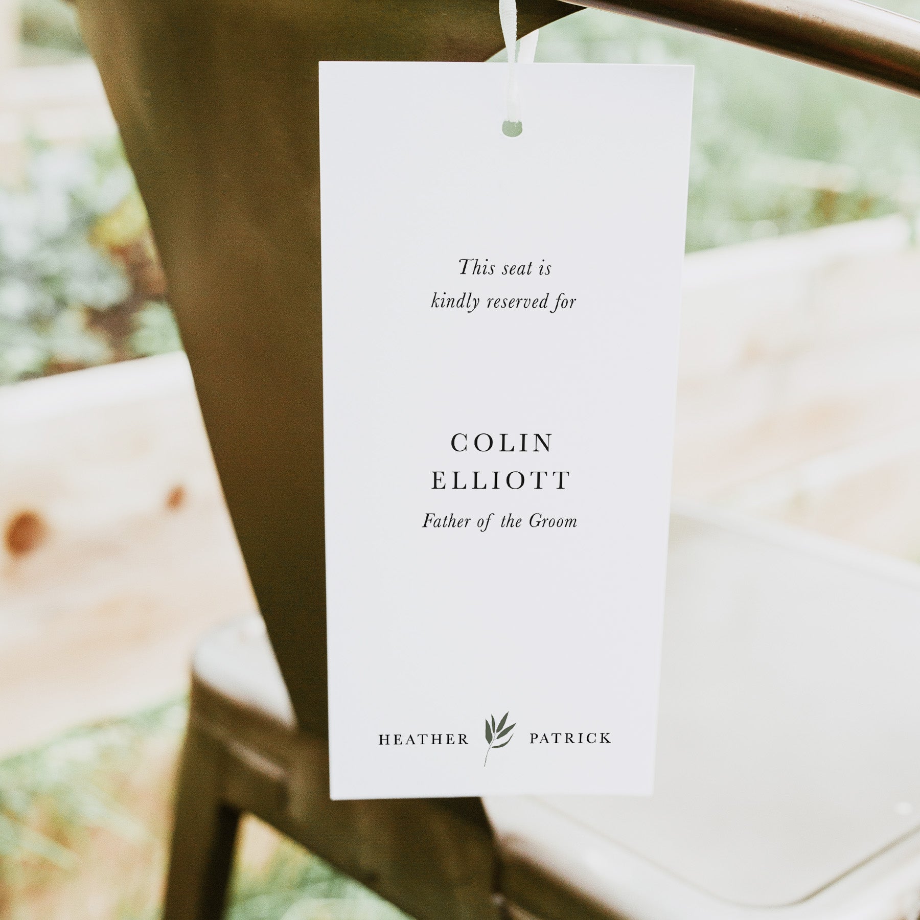 Wedding Seat Reservation Tag - Heather Collection, Elle Bee Design