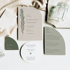 Botanical Arched and Shaped Wedding Invitation Suite - Heather Collection, Elle Bee Design