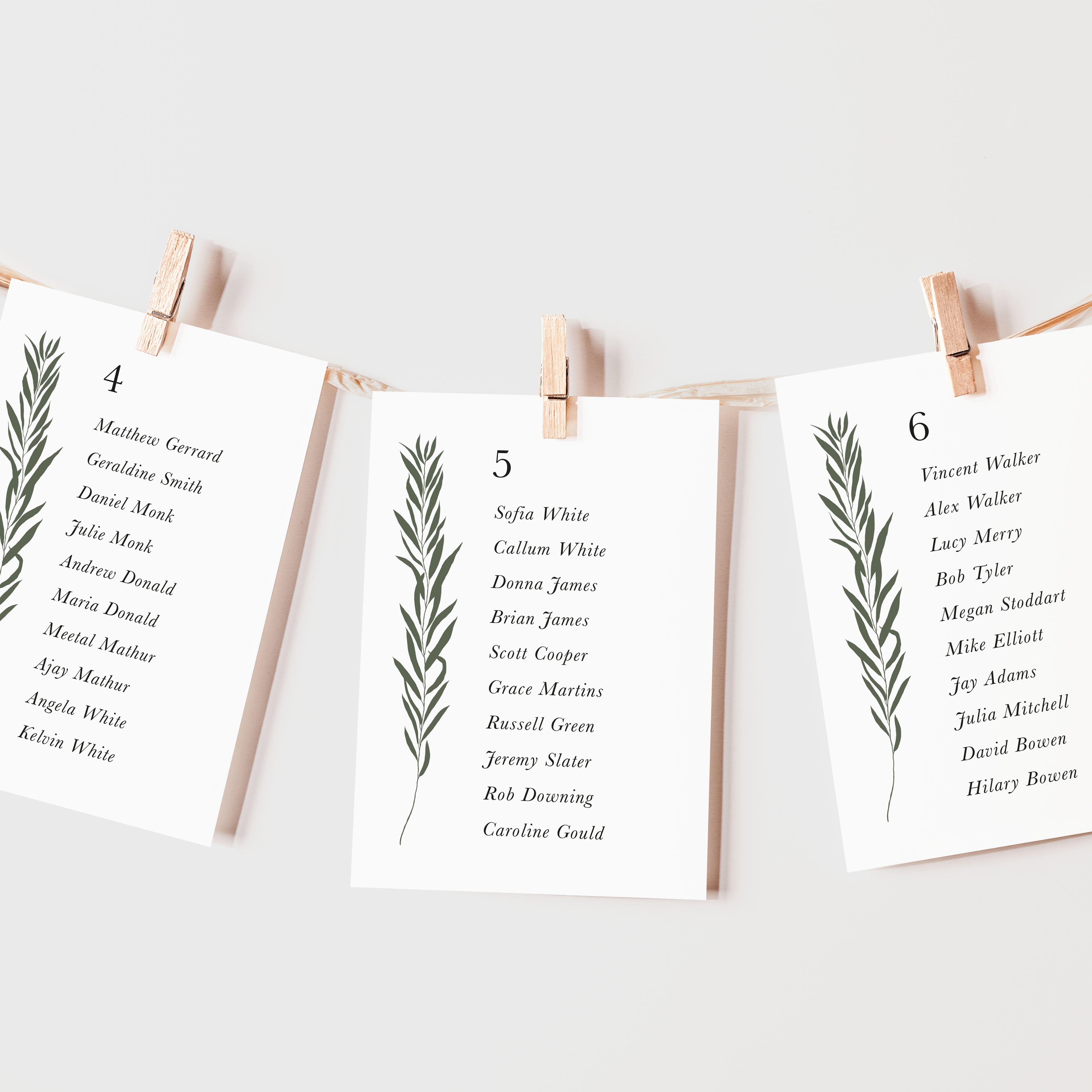 Botanical Wedding Table Plan Cards - Heather Collection, Elle Bee Design
