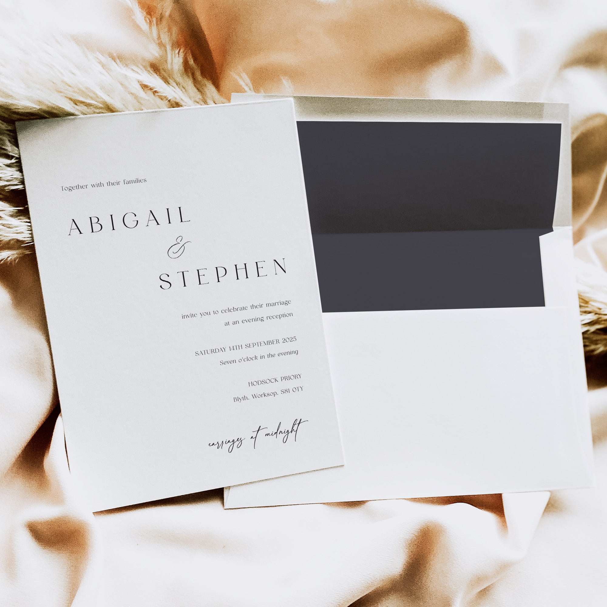 Elegant Evening Wedding Invitation - Highbury Collection, Elle Bee Design
