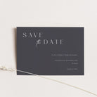 Elegant Modern Save the Date Card in Blackberry with White Ink - Highbury Collection, Elle Bee Design