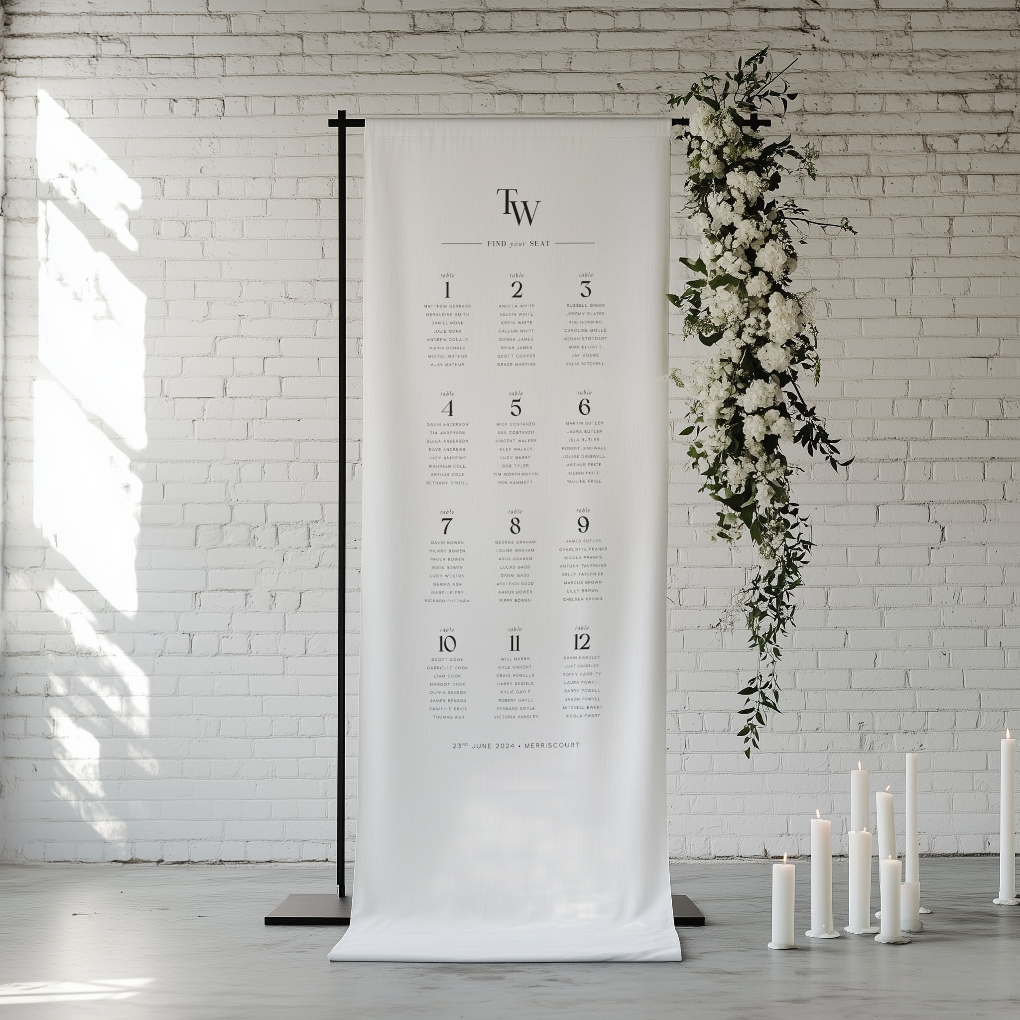 Modern Monogram Wedding Table Plan - Hoxton Collection, Elle Bee Design