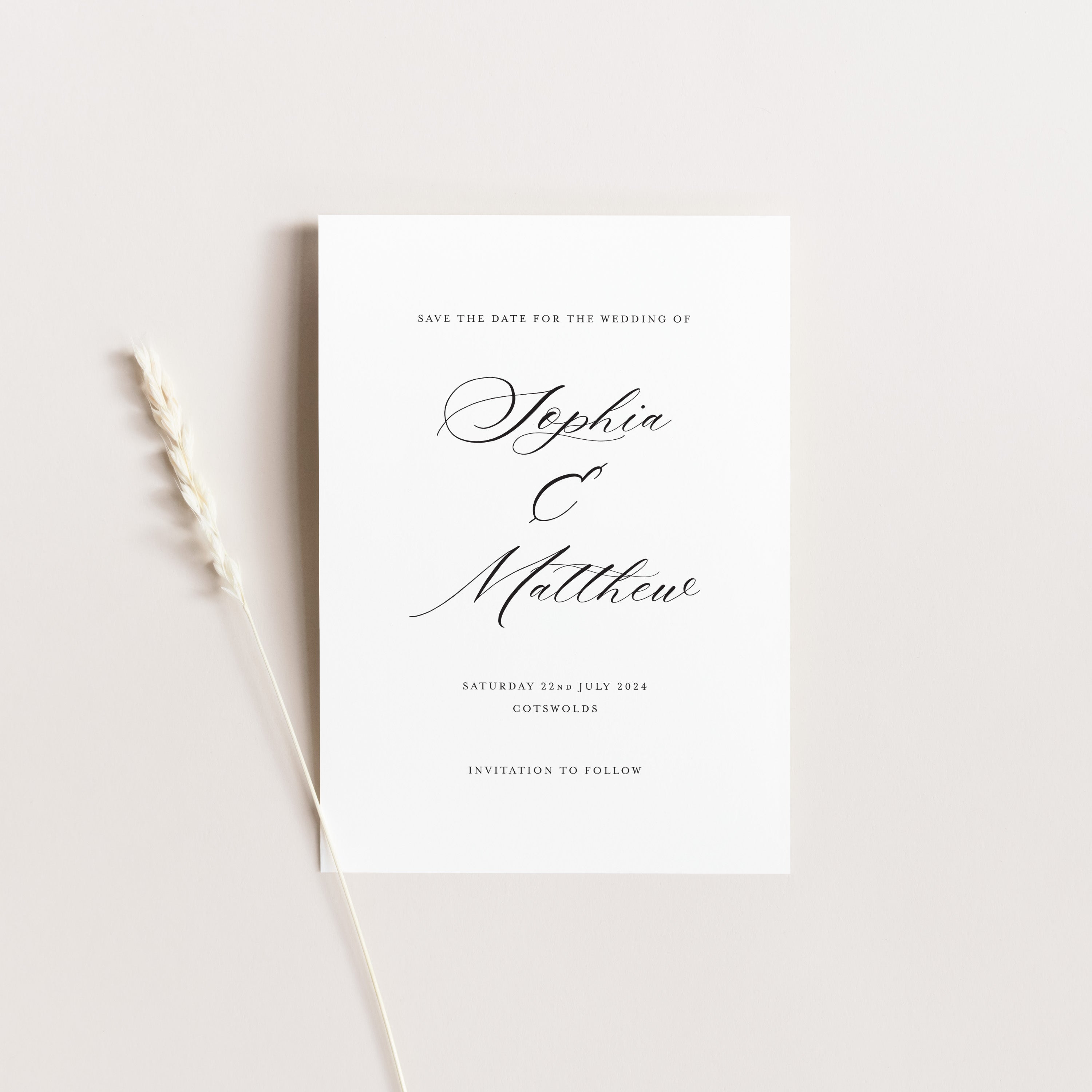 Classic Save the Date Card for Wedding - Kensington Collection, Elle Bee Design